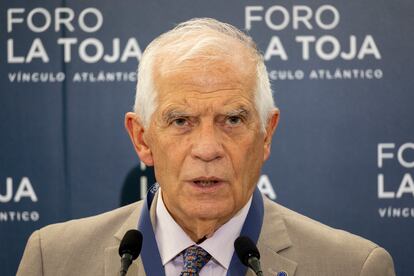 El Alto Representante para la Política Exterior de la UE, Josep Borrell, este jueves en A Toxa (Pontevedra).