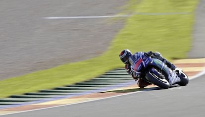 Jorge Lorenzo, ayer en Cheste. 