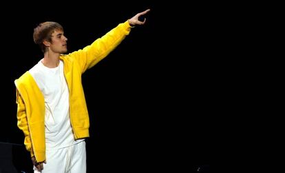 Justin Bieber en un concierto en Los Ángeles, California, en diciembre de 2016.