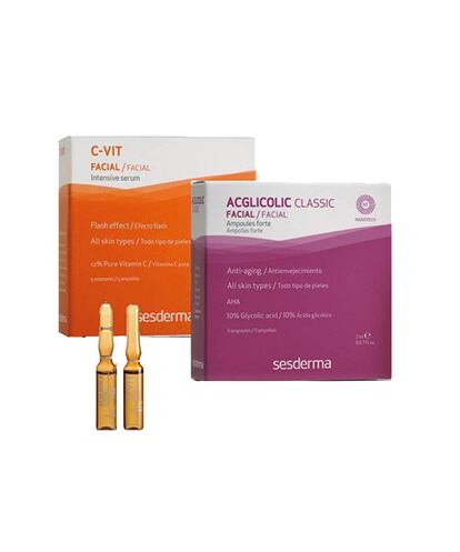 Pack Tratamiento Flash Acglicolic & C-Vit, del laboratorio Sesderma.