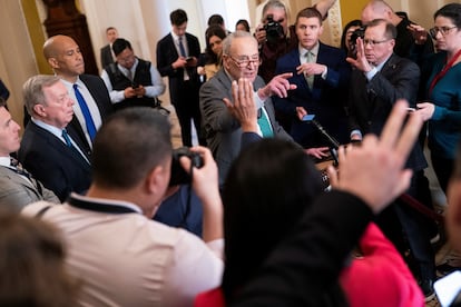 Chuck Schumer, líder de la minoría demócrata en el Senado, el martes en el Capitolio.