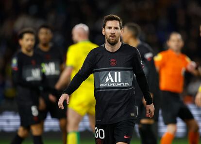 Messi, durante el Nantes-París Saint Germain (3-1) disputado este sábado.