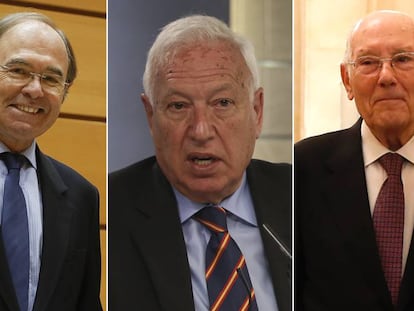 De izquierda a derecha, P&iacute;o Garc&iacute;a-Escudero, Jos&eacute; Manuel Garc&iacute;a-Margallo y Jos&eacute; Manuel Romay Beccar&iacute;a.