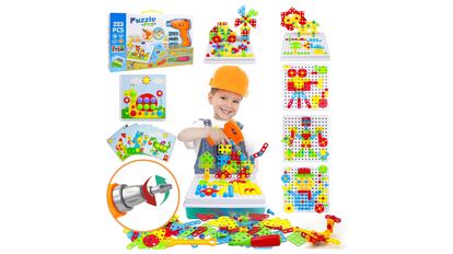 Kit de construcciones con 223 piezas.