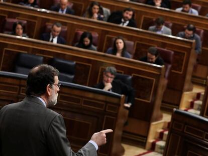 Mariano Rajoy durante una sesión de control en el Congreso.
