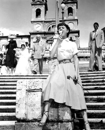 Audrey Hepburn en 'Vacaciones en Roma' (1953).