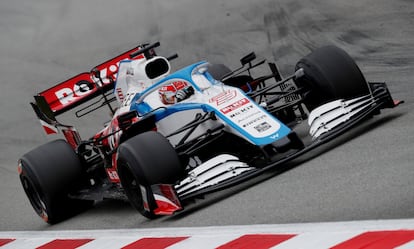 El piloto de Williams George Russell, en Montmeló, durante unos entrenamientos de pretemporada el pasado febrero.