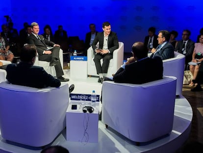 Vista de la mesa redonda organizada por EL PAÍS en el Foro Económico Mundial, en São Paulo (Brasil).