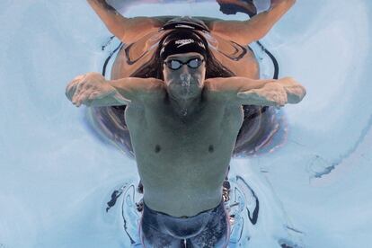 El estadounidense Ryan Lochte en la segunda semifinal de los 200 m. 