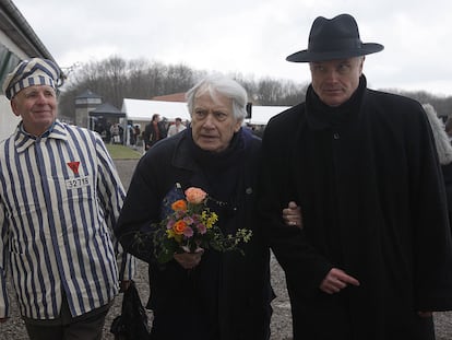 Jorge Semprún, durante un acto en el campo de concentración de Buchenwald.