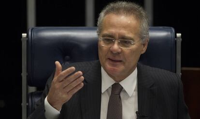 Renan Calheiros, presidente del Senado de Brasil, el jueves en Brasilia. 