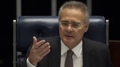 Renan Calheiros, presidente del Senado de Brasil, el jueves en Brasilia.