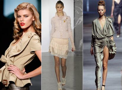 Propuestas de Christian Dior, Nina Ricci y Lanvin, de izquierda a derecha, en sus desfiles de París para primavera-verano de 2010.
/ reuters