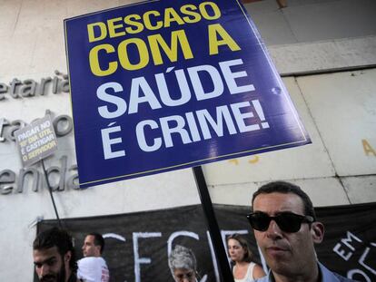 Protesto de Servidores no Rio, em abril.