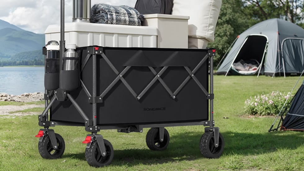 Carrito plegable Songmics de 150 litros de capacidad.