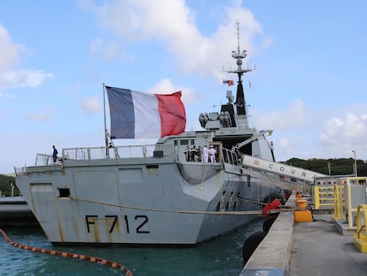 La fragata 'Courbet', en 2017 en la base naval de Guam.