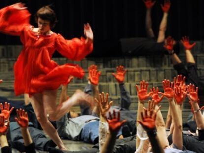 Un momento del ensayo de C(h)oeurs En el Teatro Real.