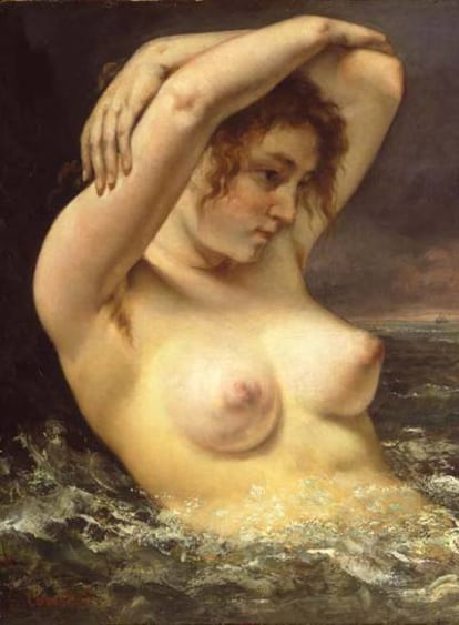 <i>La mujer en las olas </i><b>(1868)</b>, de Courbet.