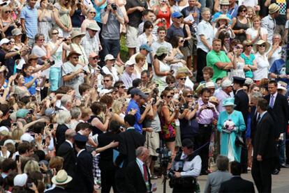 La Reina Isabel, a su llegada a Wimbledon.