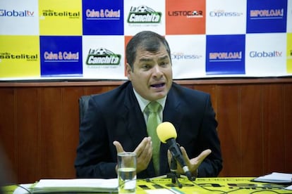 Rafael Correa hoy en una entrevista.