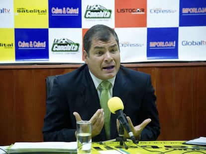Rafael Correa hoy en una entrevista.