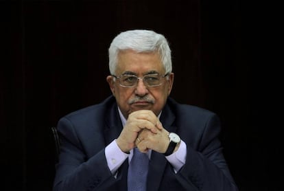 El presidente palestino, Mahmud Abbas, en un acto oficial en Ramala (Cisjordania).