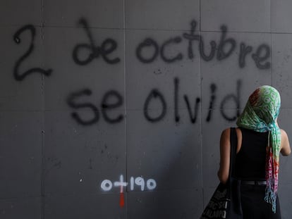 Protesta por la Matanza de Tlatelolco, el 2 de octubre 2022.