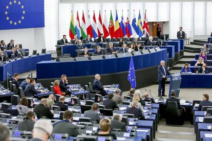 El presidente de la Comisi&oacute;n Europea, Jean-Claude Juncker, durante el debate del estado de la Uni&oacute;n en septiembre, en Estrasburgo.