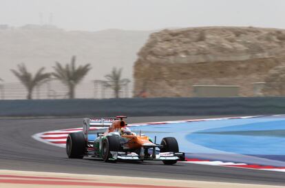 Paul di Resta, piloto de Force India, durante el entrenamiemto.