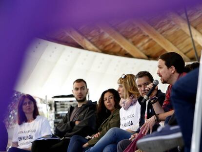 El l&iacute;der de Podemos, Pablo Iglesias, en un acto del partido el pasado s&aacute;bado en Madrid. 