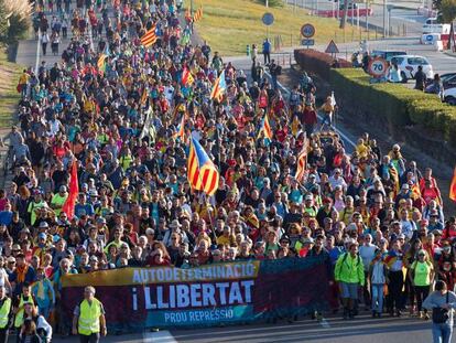 Protestas independentistas en Cataluña, en una imagen de archivo.