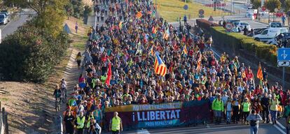 Protestas independentistas en Cataluña, en una imagen de archivo.