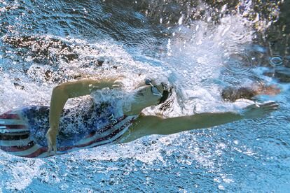 Ledecky, durante la final de 800.