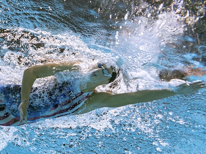 Ledecky, durante la final de 800.