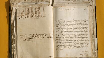 Un manuscrito original de Galileo Galilei.