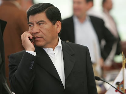 El exgobernador Mario Marín en Ixtapán de la Sal, en 2006.