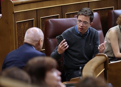 Íñigo Errejón, durante un pleno del Congreso de los Diputados.