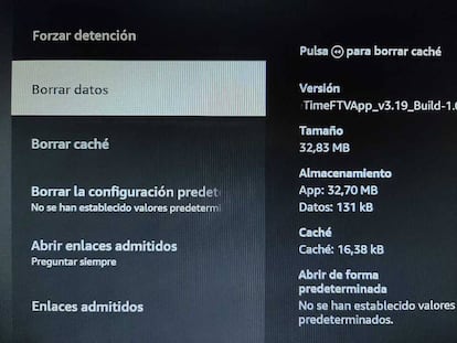 Borrar caché y configuración Fire TV