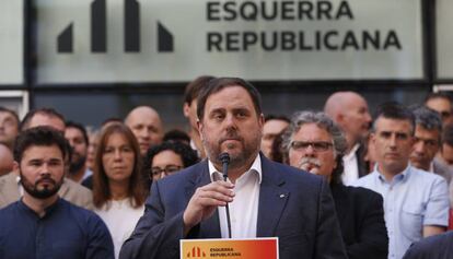 El president d&#039;ERC, Oriol Junqueras, aquest dimecres. 