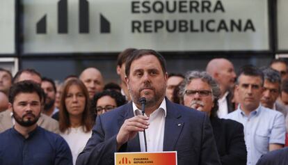 El president d'ERC, Oriol Junqueras, aquest dimecres.
