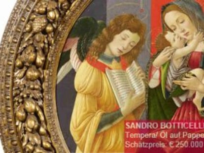 Imagen de la pintura de Boticelli, en la web de la casa de subastas.