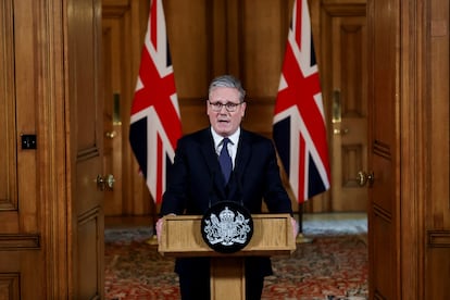 Keir Starmer, este martes en el 10 de Downing Street, en Londres. 