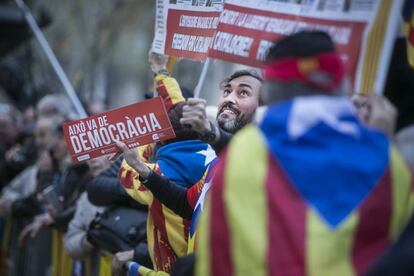 Manifestación independentista a favor de Carme Forcadell.