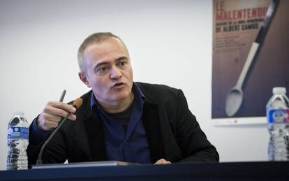 El director art&iacute;stico del Teatro Real, Joan Matabosch, en los Teatros del Canal, durante la presentaci&oacute;n de &#039;Le Malentendu&#039;.