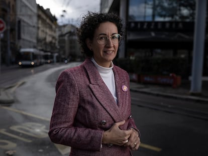 Marta Rovira, secretaria general de Esquerra, fotografiada en la calle Coutance de Ginebra el pasado noviembre.