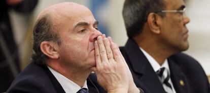 El ministro de Economía, Luis de Guindos, el viernes en Moscú.