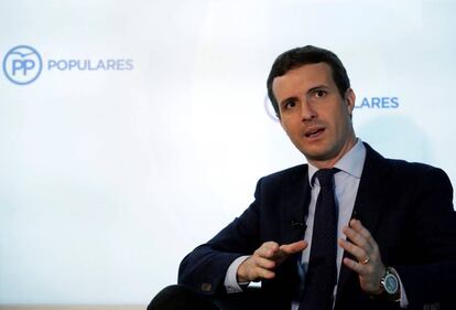 El presidente del PP, Pablo Casado.