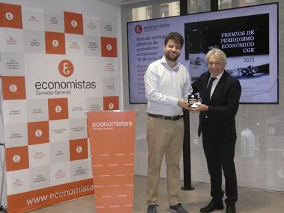 Emilio Sánchez recibe el premio Periodismo Económico del CGE. Fuente: CGE