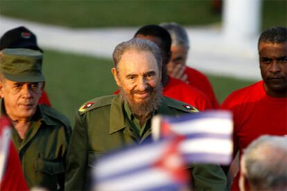 El presidente cubano, Fidel Castro, durante las celebraciones por del Día de la Rebeldía Nacional.