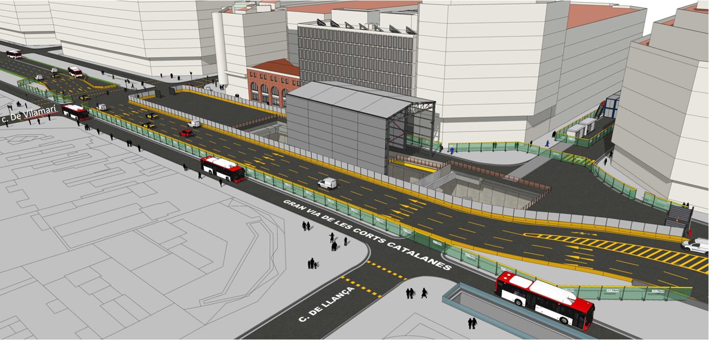 Un edificio de metal de cuatro pisos y 120 metros en plaza Espanya para la tuneladora de FGC